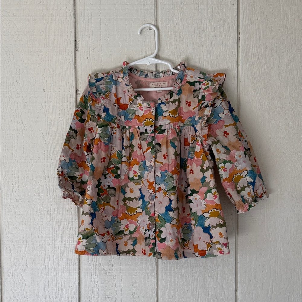 Pink Chicken Girls Kalani Floral Blouse size 8Y - Picture 2 of 7